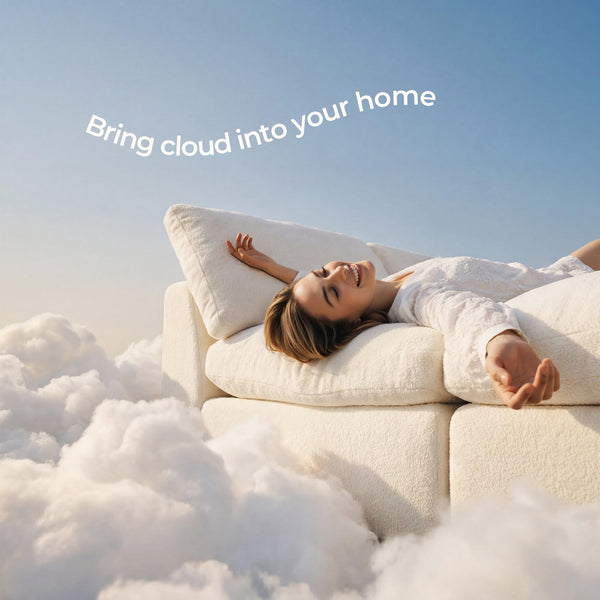 108" Cloud Modular Sectional Sofa with Washable Covers & Ottoman