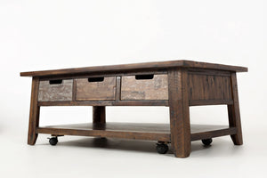 Painted Canyon Castored Rectangle Cocktail Table