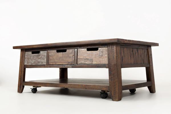 Painted Canyon Castored Rectangle Cocktail Table