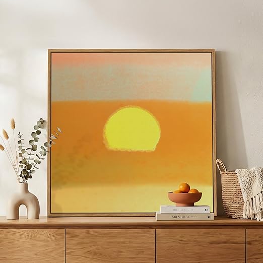 Framed Square Abstract Wall Art 24x24 Inch