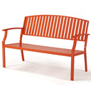 Eongdn 52" Outdoor Garden Bench Weatherproof, Rust-Resistant Aluminum Metal 2-Person Garden Bench with 660 lbs Weight Capacity, Patio Benches for Outdoors Porch, Patio, Backyard and Park (Orange)