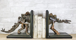 Stegosaurus Dinosaur Fossil Skeleton Bookends Set
