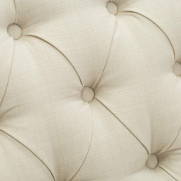 50" Modern Loveseat Settee Sofa – Linen Fabric, Tufted 2-Seat Couch