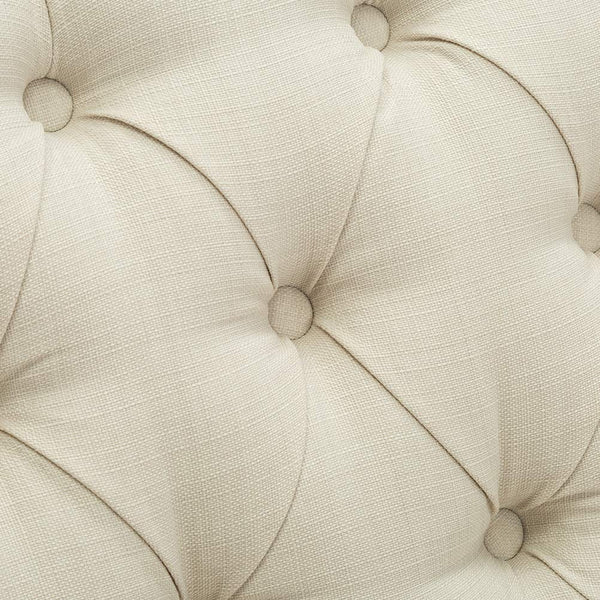50" Modern Loveseat Settee Sofa – Linen Fabric, Tufted 2-Seat Couch