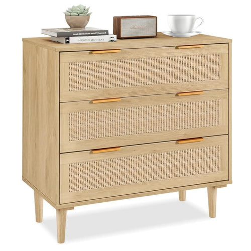 3-Drawer Rattan Dresser