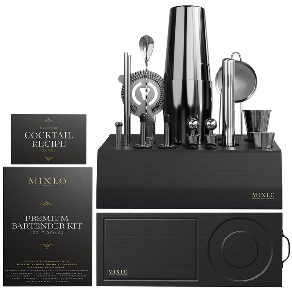 22-Piece Cocktail Shaker & Bartender Kit with Stand