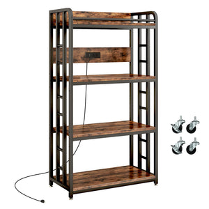 4-Tier Kitchen Baker's Rack with Power Outlet & Wheels