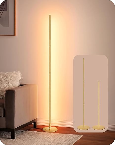 Dimmable LED Corner Floor Lamp, 57.5" – Warm White, Multi-Color
