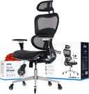 Ergonomic Mesh Office Chair with 4D Armrests, 3D Lumbar Support & Blade Wheels