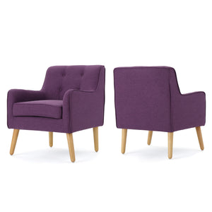 Mid-Century Fabric Arm Chairs, Set of 2 – Purple