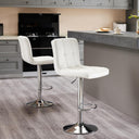Counter Height Bar Stools with Metal Base & PU Leather Seat