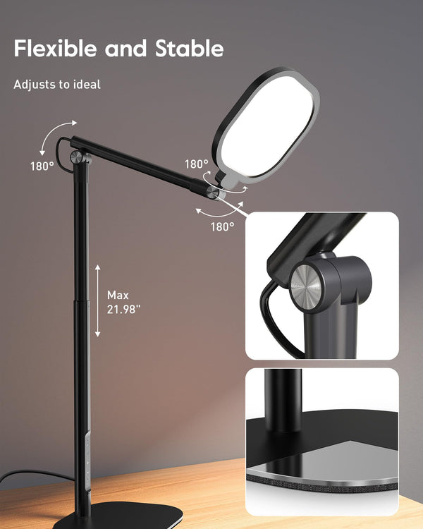 LED Desk Lamp – Adjustable Height, 50 Light Modes, Eye-Care