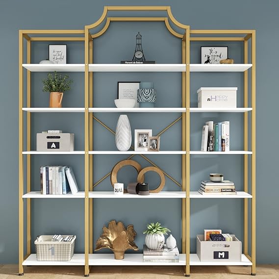 Triple Wide 5-Tier Bookshelf