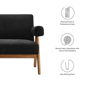 Boucle Fabric Loveseat