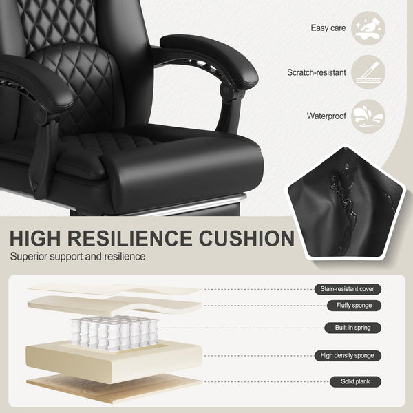 Executive Reclining Office Chair with Lumbar Support – 400 lbs Capacity