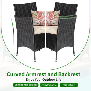 4-Piece Wicker Outdoor Patio Furniture Set with Coffee Table