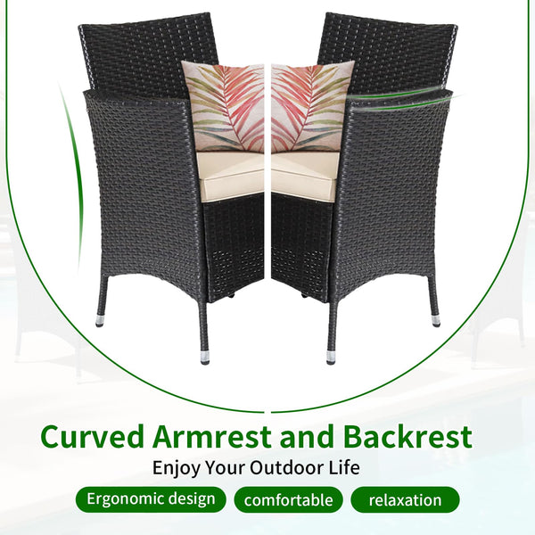 4-Piece Wicker Outdoor Patio Furniture Set with Coffee Table