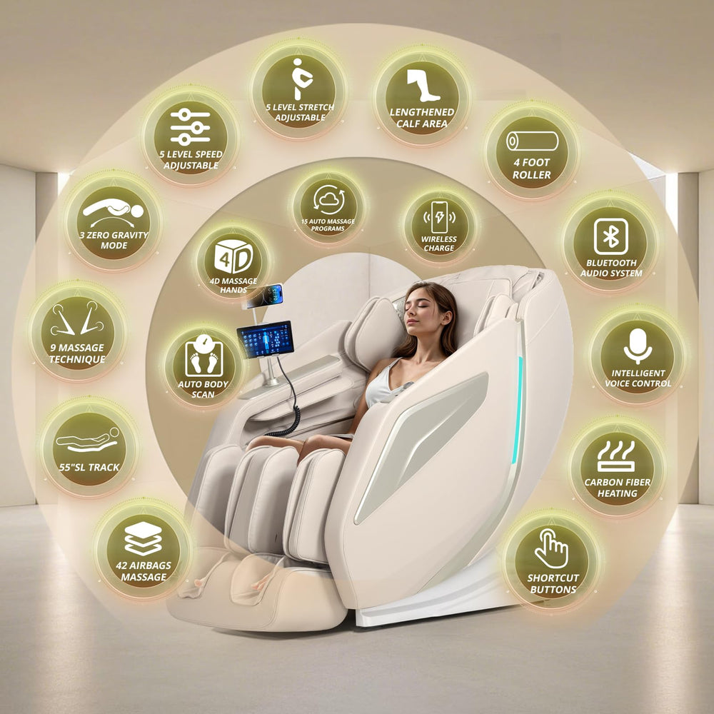 4D Massage Chair Full Body Zero Gravity Recliner