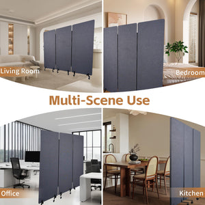 3-Panel Acoustic Room Divider with Wheels
