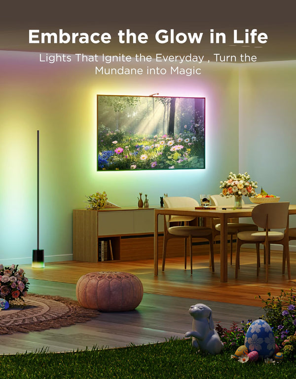 Smart RGBIC LED Floor Lamp with Music Sync – 1725lm, Color Changing, Dimmable
