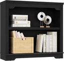 2-Tier Engineered Wood Bookshelf with Open Display Storage
