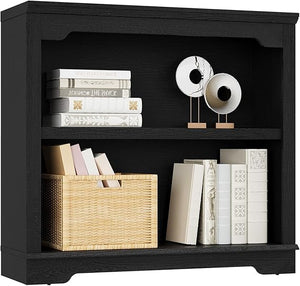 2-Tier Engineered Wood Bookshelf with Open Display Storage