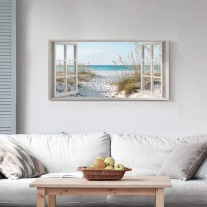 Coastal Ocean Canvas Wall Art – Beach Window Landscape Print