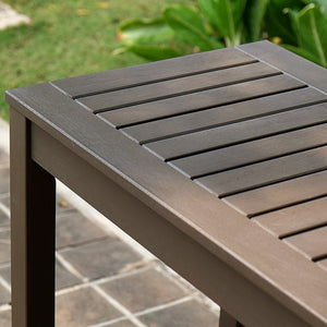Solid Wood Outdoor Console Table – Dark Brown