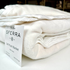 100% Cotton Plush Blanket – Soft, Breathable, All-Season
