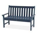 HDPE Outdoor Garden Bench – 2-Person Patio Seat with Faux Wood Grain