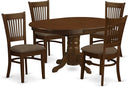 7-Piece Oval Dining Table Set with Butterfly Leaf & 6 Upholstered Chairs