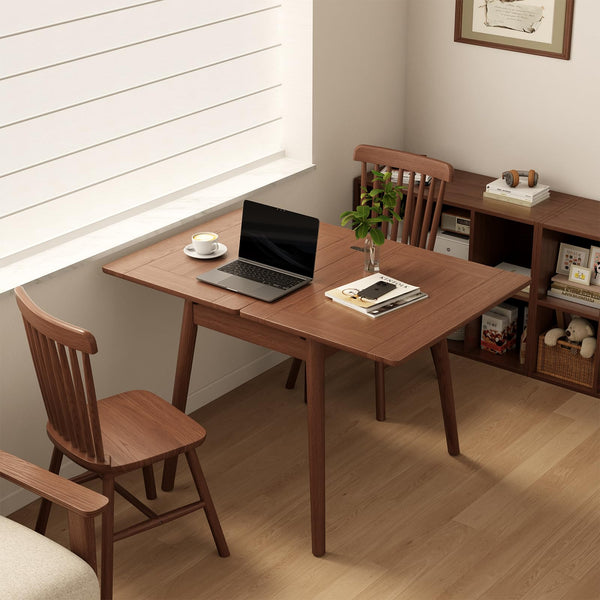 Expandable Solid Wood Dining Table for 2–6