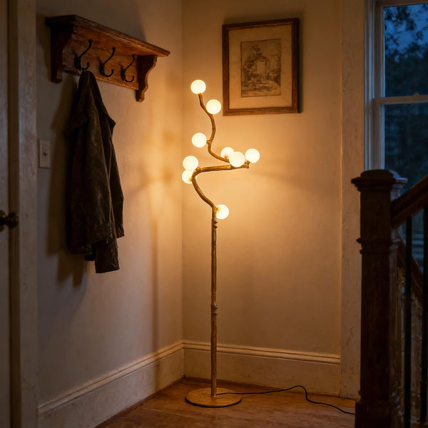 Multi-Head Tree Floor Lamp with 3D Printed Shades
