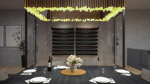 Wall Mount Wine Rack – 12 Bottle Stainless Steel, Matte Black, 3FT