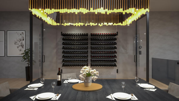 Wall Mount Wine Rack – 12 Bottle Stainless Steel, Matte Black, 3FT