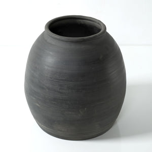 Rustic Gray Ceramic Decorative Vase – 10 Inch Handmade Pottery