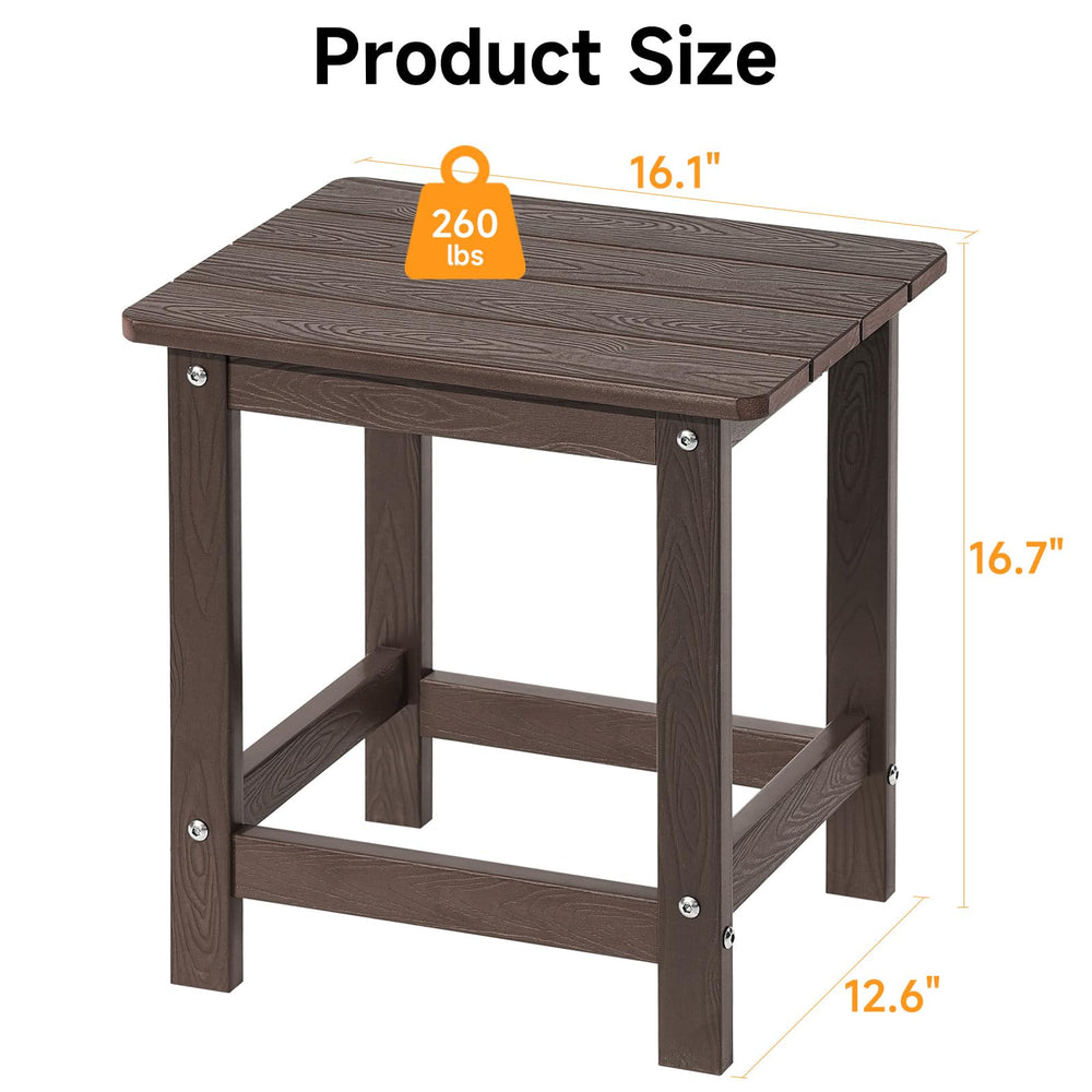 Outdoor Side Table Set of 2 – HDPE Weather Resistant