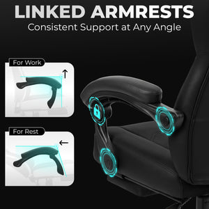 Big & Tall High-Back Gaming Chair with Footrest & Lumbar Support
