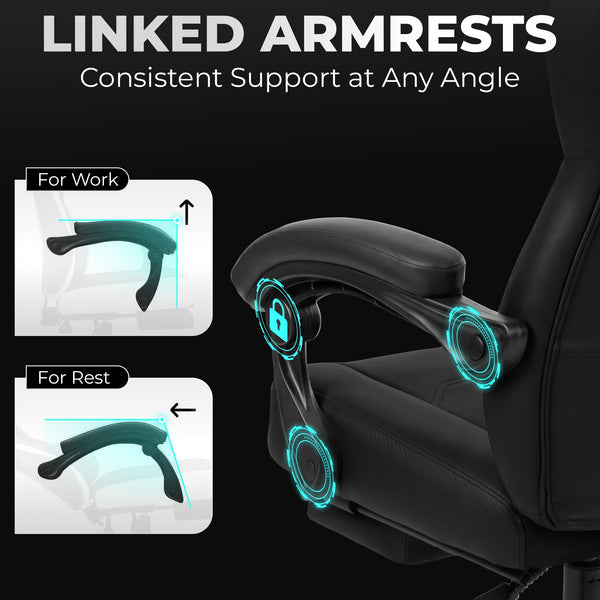 Big & Tall High-Back Gaming Chair with Footrest & Lumbar Support