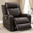Top-Grain Leather Power Recliner with Zero-Wall Design, Massage & Heat
