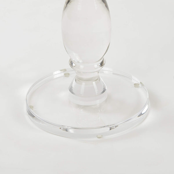 Clear Acrylic Round Side Table with Solid Post