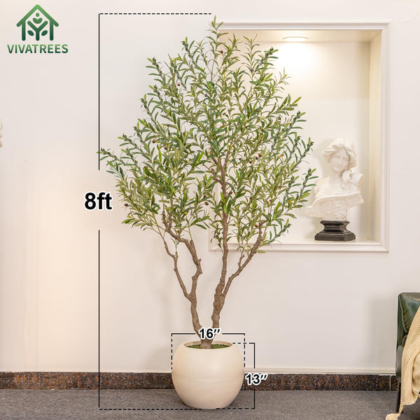 Artificial Olive Tree Indoor – 7ft & 8ft Tall Faux Plant with Planter