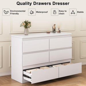 6-Drawer Double Dresser – Modern Bedroom Chest of Drawers