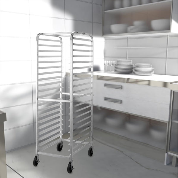 20-Tier Aluminum Bun Pan Rack with Wheels
