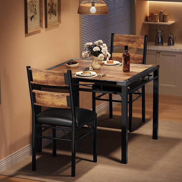 Dining Table Set for 4 with Upholstered Chairs