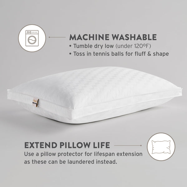 Queen Size Gusseted Bed Pillow – Soft Poly Fill, Cotton Cover