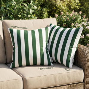 Outdoor Square Throw Pillows Set of 2 – 20"x20" All-Weather Spun Polyester