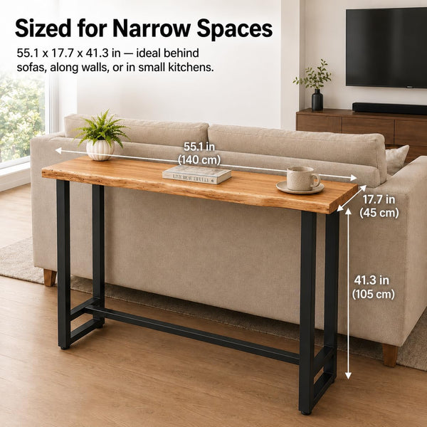 Industrial Pine Wood Bar Table