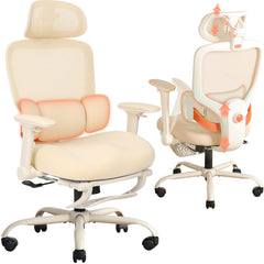 Ergonomic Office Chair with Footrest & 4D Arms