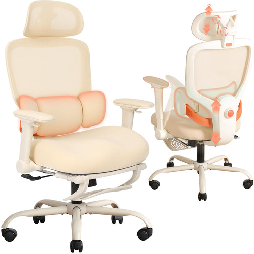 Ergonomic Office Chair with Footrest & 4D Arms